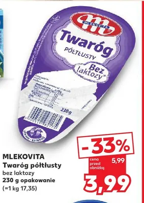 Twaróg półtłusty bez laktozy Mlekovita promocja w Kaufland