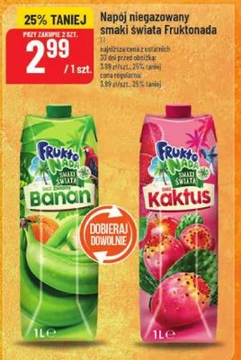 Napój niegazowany smaki świata Fruktonada promocja w POLOmarket