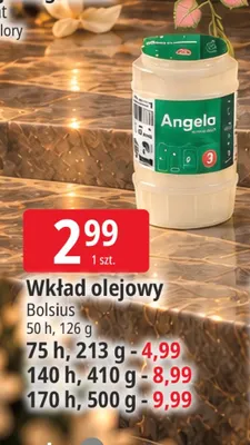 Wkład olejowy Bolsius 170 h 500 g promocja w Leclerc
