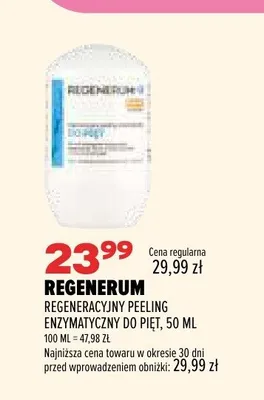Regeneracyjny peeling enzymatyczny do pięt Regenerum promocja w Drogerie Natura