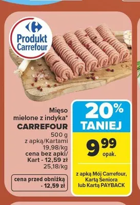 Mięso mielone z indyka Carrefour promocja w Carrefour