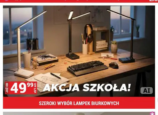 Lampa biurkowa promocja w Merkury Market