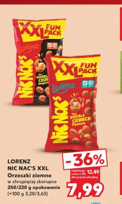 Orzeszki ziemne w chrupiącej skorupce Nic Nac's XXL Lorenz promocja w Kaufland
