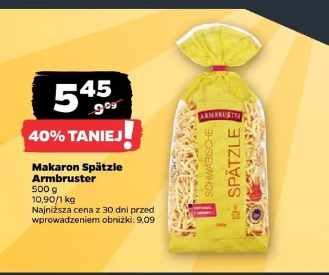 Makaron Spätzle Armbruster promocja w Netto