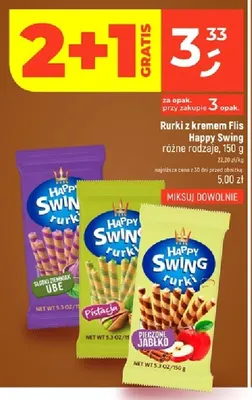 Rurki z kremem Flis Happy Swing pistacja promocja w Dealz