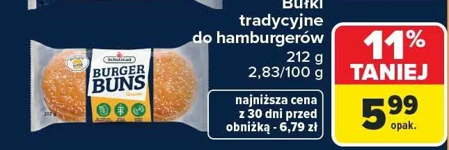Bułki tradycyjne do hamburgerów promocja w Carrefour