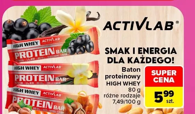 Baton proteinowy High Whey Activlab promocja w Carrefour