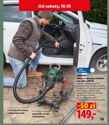 Odkurzacz do pracy na mokro i na sucho Parkside promocja w Lidl