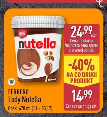 Lody Nutella Ferrero promocja w Aldi