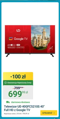 Telewizor Ud 40GFC5210S 40" Full Hd z Google Tv promocja w ERLI