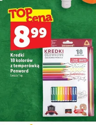 Kredki ołówkowe Penword 18 kolorów z temperówką promocja w TOPAZ