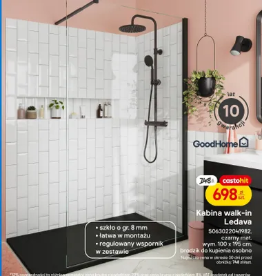 Kabina walk-in Ledava promocja w Castorama