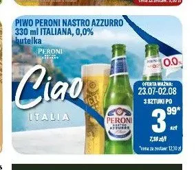 Piwo bezalkoholowe Peroni Nastro Azzurro promocja w Tomi Markt