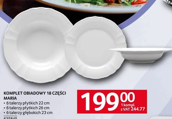 KOMPLET OBIADOWY 18 CZĘŚCI MARIA promocja w Selgros