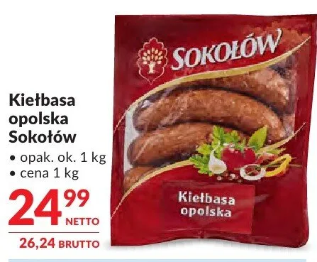 Kiełbaski z szynki Sokołów promocja w Makro