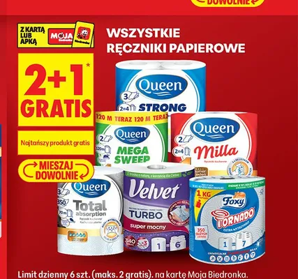 Ręcznik papierowy Queen Total Absorption promocja w Biedronka
