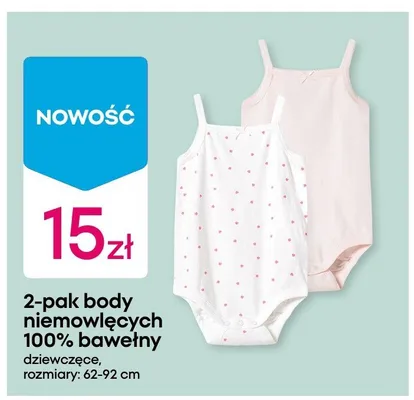 2-pak body niemowlęcych 100% bawełny dziewczęce promocja w Pepco