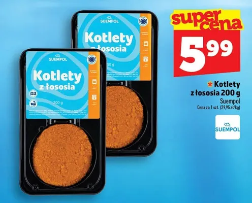 Kotlety z łososia Suempol promocja w TOPAZ