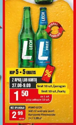 Piwo Lech Premium promocja w Chorten