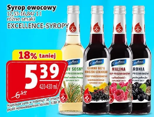 Syrop owocowy Excellence różne smaki promocja w Prim Market