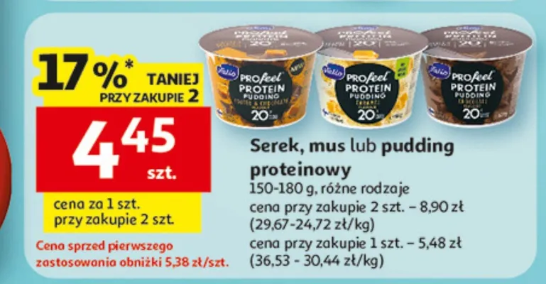Serek, mus lub pudding proteinowy promocja w Auchan