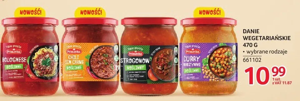 Danie wegetariańskie 470 g wybrane rodzaje Primavika promocja w Selgros