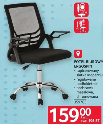Fotel biurowy Ergospin promocja w Selgros