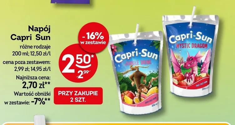 Napój Capri-Sun Jungle Drink promocja w Żabka