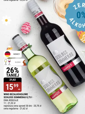 Wino bezalkoholowe Schloss Sommerau dwa rodzaje promocja w bi1