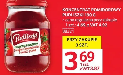 Koncentrat pomidorowy Pudliszki 190g promocja w Selgros