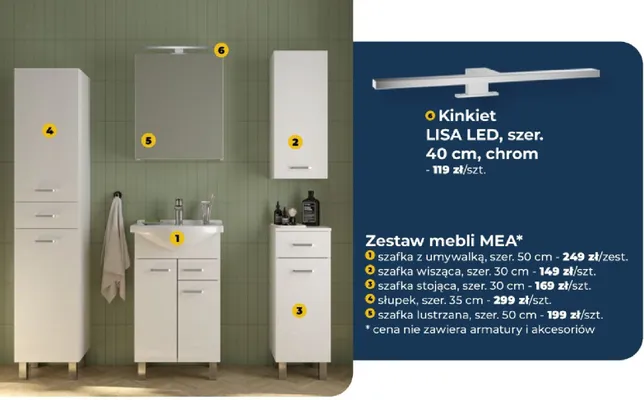 Kinkiet LISA LED, szer. 40 cm, chrom promocja w PSB Mrówka