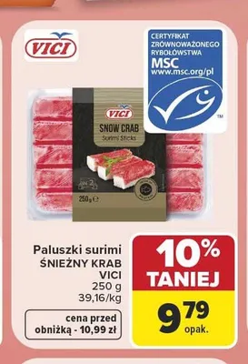 Paluszki surimi Śnieżny Krab VICI promocja w Carrefour Market