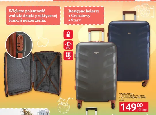 Walizka ABS 102 l promocja w Selgros