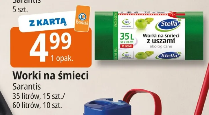 Worki na śmieci Sarantis Stella 35 litrów promocja w Leclerc