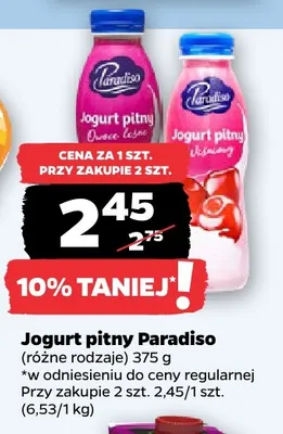Jogurt pitny Paradiso wiśniowy promocja w Netto
