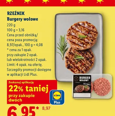 Burgery wołowe Rzeźnik promocja w Lidl