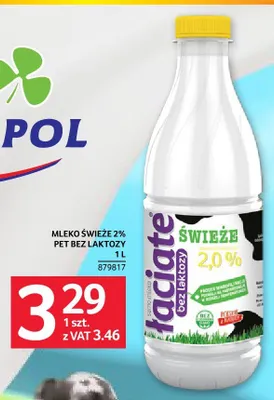 Mleko świeże 2% PET bez laktozy Łaciate promocja w Selgros