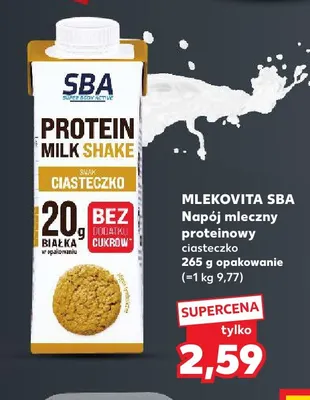 Napój mleczny proteinowy ciasteczko Mlekovita SBA promocja w Kaufland