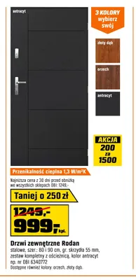 Drzwi zewnętrzne Rodan promocja w OBI