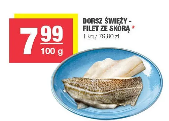 Dorsz świeży filet ze skórą promocja w SPAR