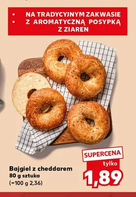 Bajgiel z cheddarem promocja w Kaufland