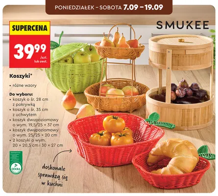 Koszyk dwupoziomowy o wym. 19,5/25x37 cm Smukee promocja w Biedronka