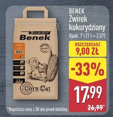 Żwirek kukurydziany promocja w Aldi
