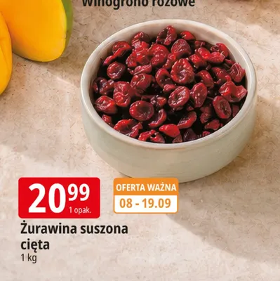 Żurawina suszona cięta promocja w Leclerc