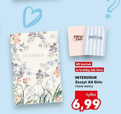 Zeszyt A4 Girls Interdruk 60 kartek w linie promocja w Kaufland