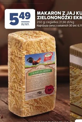 Makaron z jaj kury zielononóżki cegiełka EkMak promocja w Stokrotka