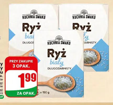 Ryż biały długoziarnisty Kuchnia Smaku 4-pak 150 g promocja w Dino