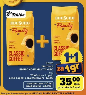 Kawa ziarnista Eduscho Family Tchibo promocja w Carrefour