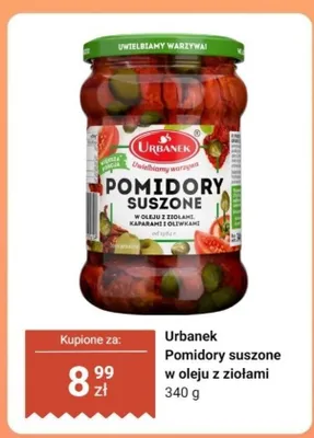 Pomidory suszone w oleju z ziołami kaparami i oliwkami Urbanek promocja w Dino