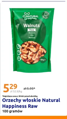 Orzechy włoskie Natural Happiness Raw promocja w Action